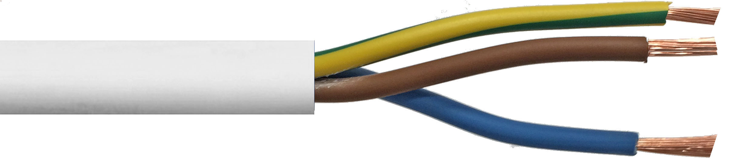 0.75MM 3183Y 3 Core White Cut to Length
